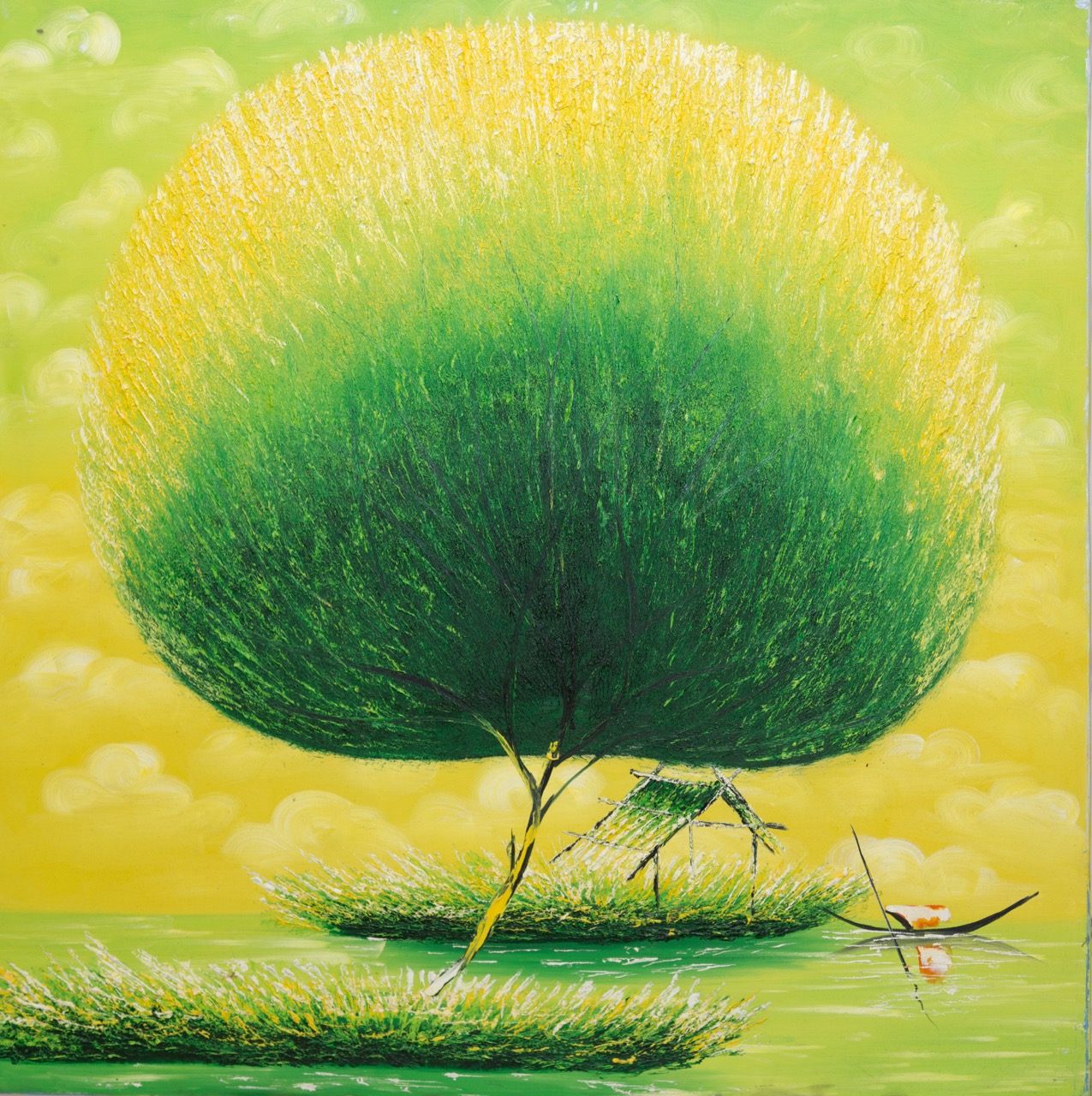 Tranh Sơn Dầu Bến Quê